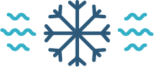 Snowflake with air currents