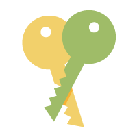 Yellow and green key